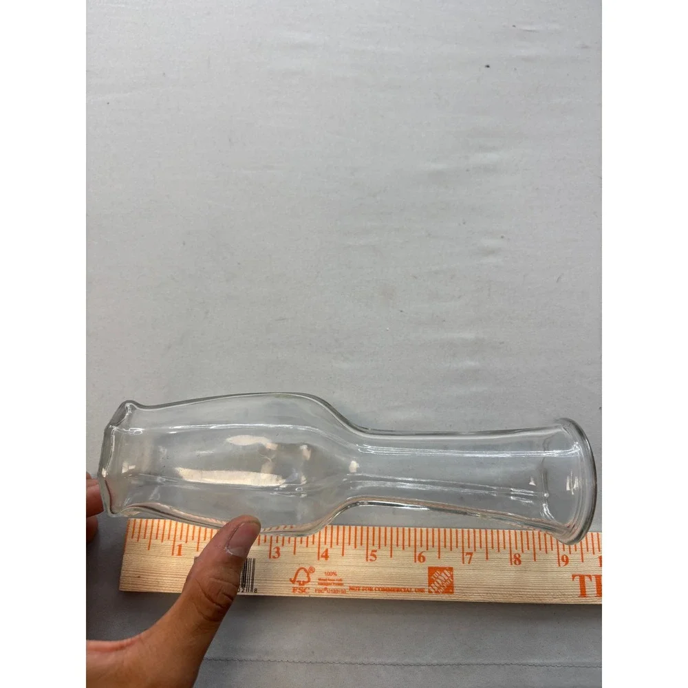 Clear Glass Bud Vase Flared Rim Square Base 9 Inch Floral Decor Home Accent